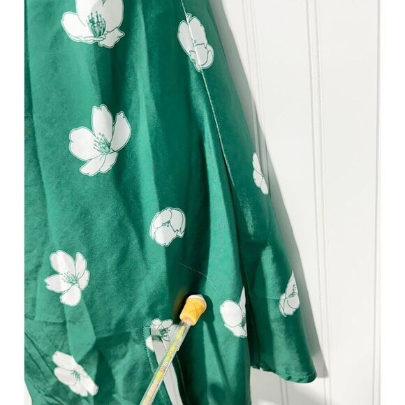 Princess Polly Women's Floral Satin Slip Mini Dress Green Size 6 - Picture 4 of 15